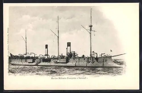 AK Marine Militaire Francaise Surcouf, französisches Kriegsschiff
