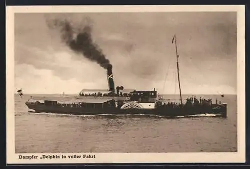 AK Dampfer Delphin in voller Fahrt
