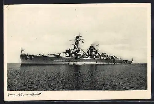 AK Panzerschiff Deutschland der Kriegsmarine auf See