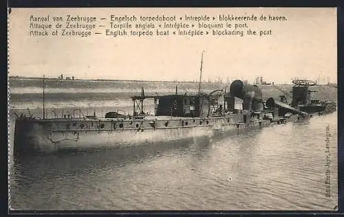 AK English torpedo boat Intrepide, Attack of Zeebrugge