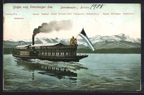 AK Salondampfer Bavaria auf dem Starnberger See