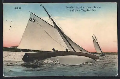 AK Tegel, Segeln bei einer Sturmbrise auf dem Tegeler See