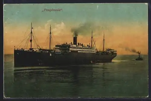 AK Dampfer Pensylvania auf See