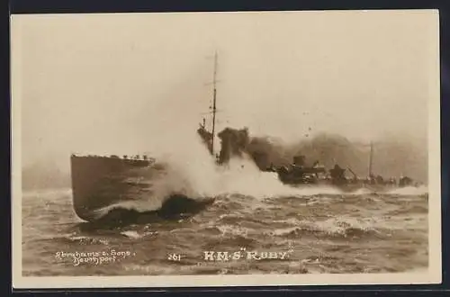 AK HMS Ruby in voller Fahrt