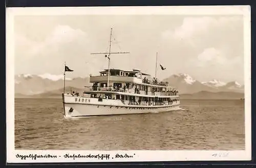 AK Ausflugsdampfer Baden auf dem Bodensee