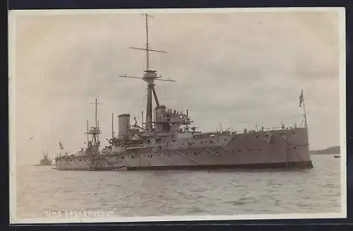 AK HMS Dreadnought auf See
