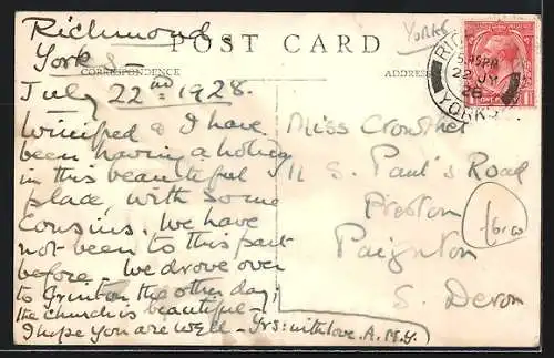 AK Grinton, Panorama mit Burg