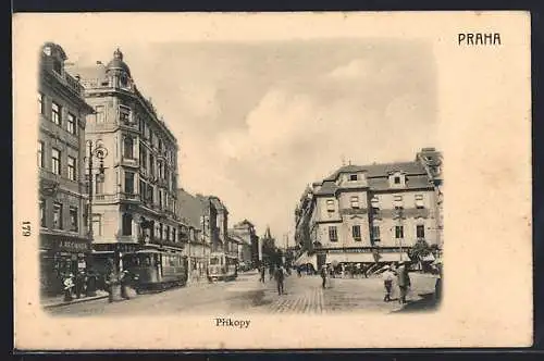 AK Praha, Príkopy, Strassenbahn