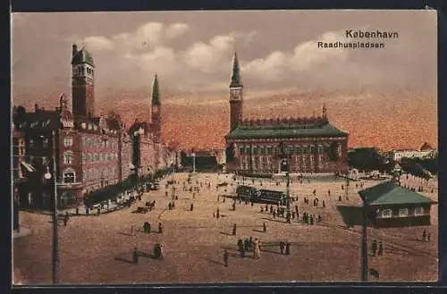 AK Kobenhavn, Raadhuspladsen, Strassenbahn