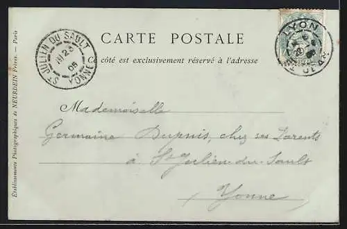 AK Lyon, La Rue de la Republique, Strassenbahn