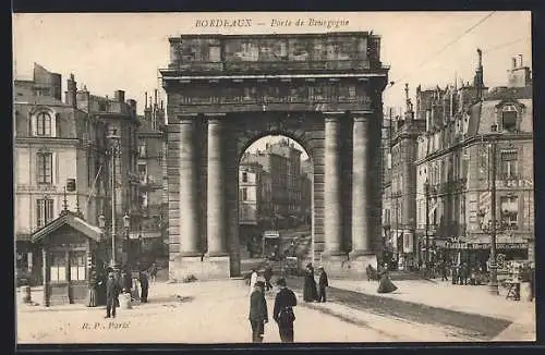 AK Bordeaux, Porte de Bourgogne, Strassenbahn