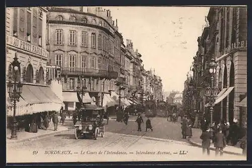 AK Bordeaux, Le Cours de l`Intendance, Strassenbahn