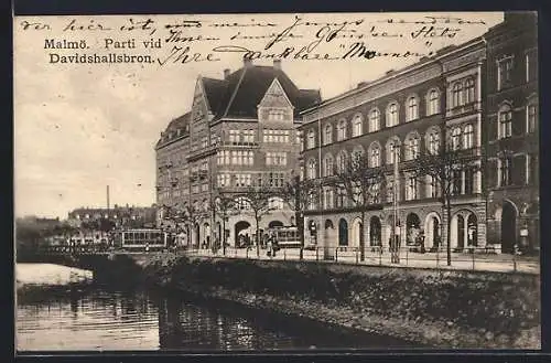AK Malmö, Parti vid Davidshallsbron, Strassenbahn