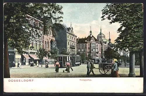 AK Düsseldorf, Königsallee, Strassenbahn