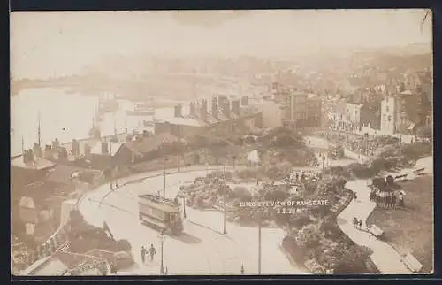 AK Ramsgate, Birds Eye View, Strassenbahn