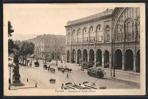 AK Torino, Stazione di Porta Nuova, Strassenbahn