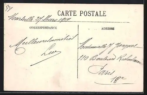AK Marseille, La Cannebière, Strassenbahn
