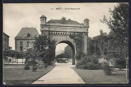 AK Metz, Porte Sepernoise, Strassenbahn