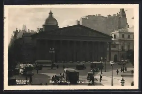 AK Buenos Aires, La Catedral, Strassenbahn