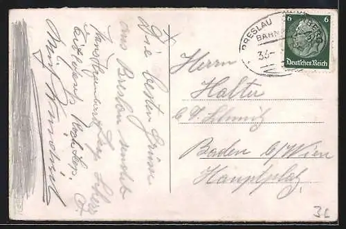 AK Breslau, Kaiserbrücke mit Strassenbahn