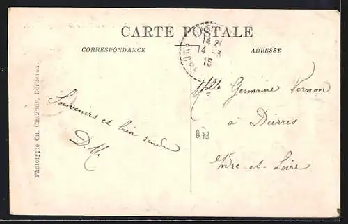 AK Bordeaux, Place et Statue de Tourny, Strassenbahn