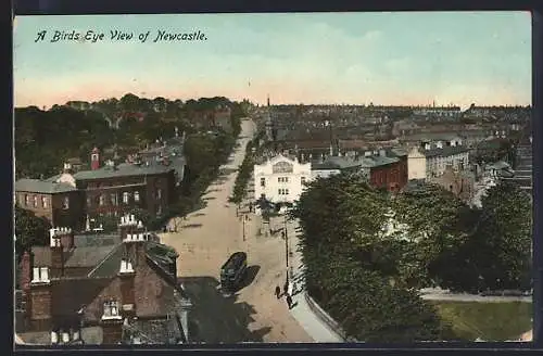 AK Newcastle, A Birds Eye View, Strassenbahn
