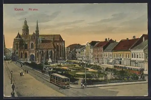 AK Kassa, Fö utca, Strassenbahn