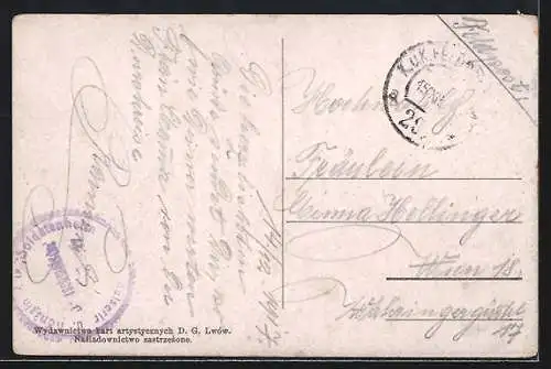 AK Lemberg, Hetmanska-Strasse mit Strassenbahn