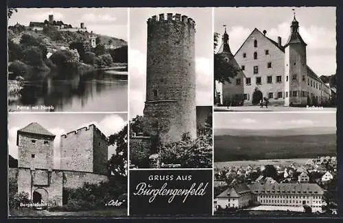 AK Burglengenfeld, Partie am Rathaus, Schule und Burg