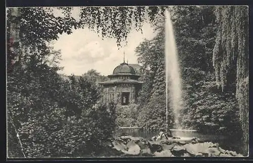 AK Kirchheimbolanden, Schlossgarten mit Wasserspiel