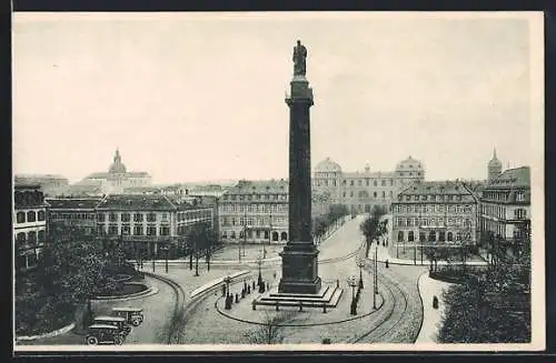 AK Darmstadt, Luisenplatz mit Museum und Landestheater