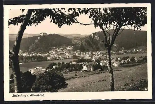 AK Riedenburg i. Altmühltal, Ortsansicht mit Schloss auf einem Hügel