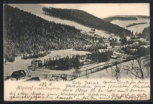 AK Kipsdorf i. sächs. Erzgeb., Ortsansicht im Winter