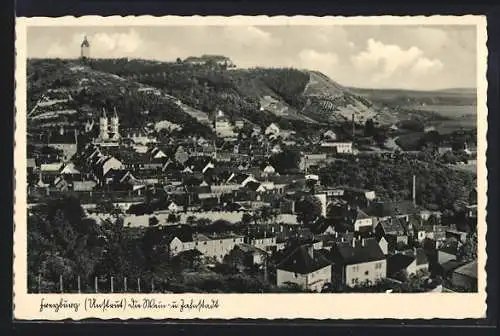 AK Freyburg /Unstrut, Blick auf den Ort aus der Vogelschau