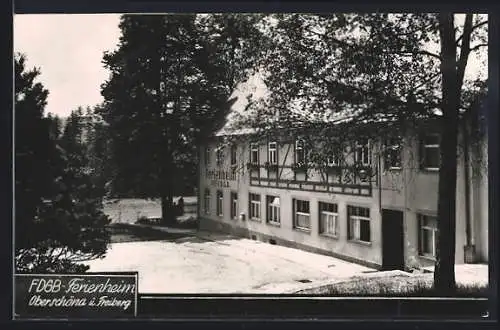 AK Oberschöna ü. Freiberg, Partie am Ferienheim des F.D.G.B.