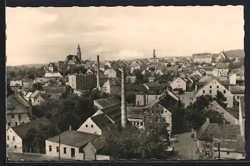 AK Kamenz, Ortsansicht mit Kirche und Schornsteinen