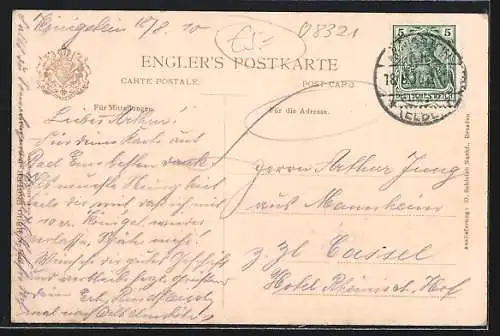 AK Pfaffenstein /Sächs. Schweiz, Ortsansicht mit Festung Königstein und Lillienstein