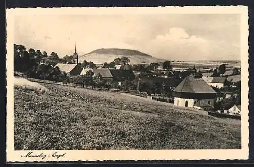 AK Mauersberg /Erzgeb., Blick auf der Ort mit Kirchturm
