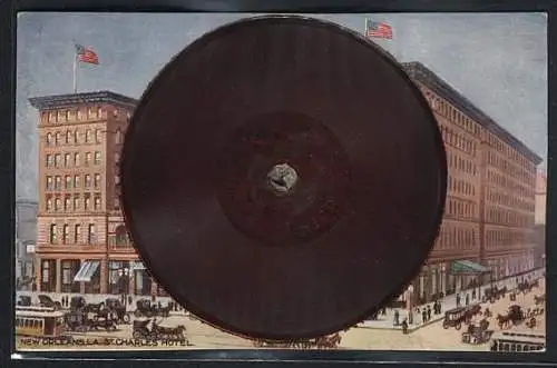 Künstler-AK New Orleans, St. Charles Hotel, Schallplatte