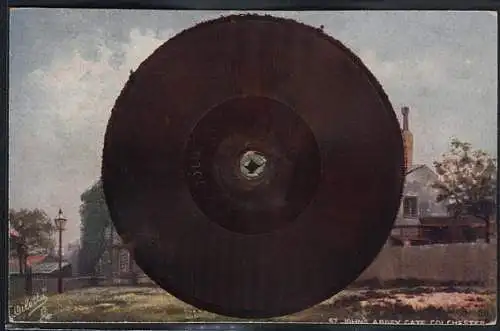 Künstler-AK Colchester, St. Johns Abbey Gate, Schallplatte