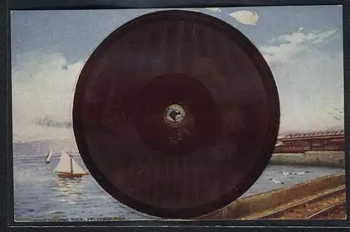 Künstler-AK Helensburgh, Craigendoran Pier, Schallplatte