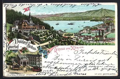Lithographie Zürich, Gasthaus Dolder Bahn-Römerhof