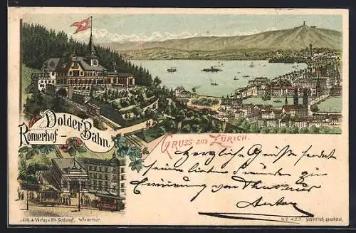 Lithographie Zürich, Gasthaus Dolder Bahn-Römerhof