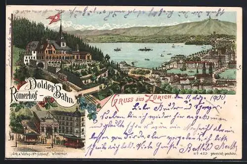 Lithographie Zürich, Gasthaus Dolder Bahn-Römerhof