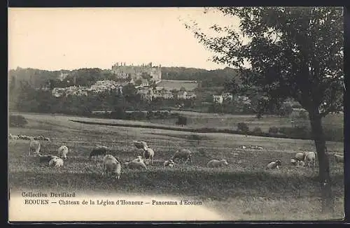 AK Écouen, Château de la Légion d`Honneur, Panorama d`Écouen