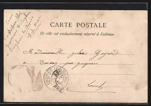 AK Enghien, Source du Roy mit Pavillon und Strohhütte