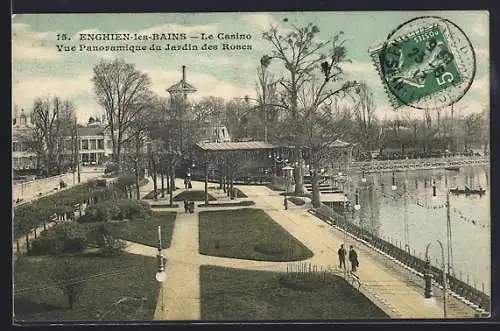 AK Enghien-les-Bains, Le Casino et Vue Panoramique du Jardin des Roses