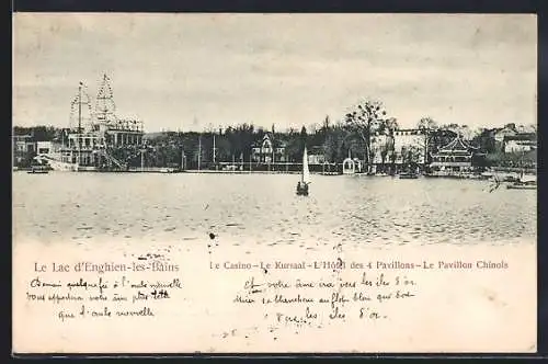 AK Enghien-les-Bains, Le Lac avec le Casino, le Kursaal et le Pavillon Chinois