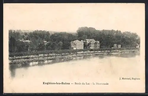 AK Enghien-les-Bains, Bords du Lac, la Promenade
