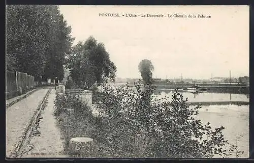 AK Pontoise, L`Oise, Le Déversoir, Le Chemin de la Pelouse